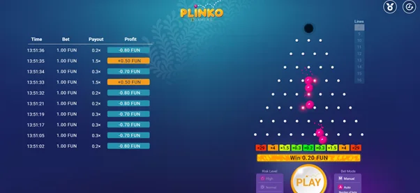 Plinko game by 1win